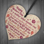 Mothers Day Gift For Mum Wood Heart Keepsake Love Thank You 