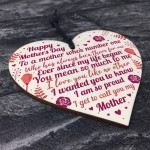 Mothers Day Gift For Mum Wood Heart Keepsake Love Thank You 