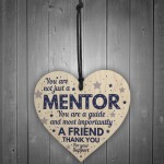 Mentor Thank You Wood Heart Plaque Gift For Teacher Coach Tutor 
