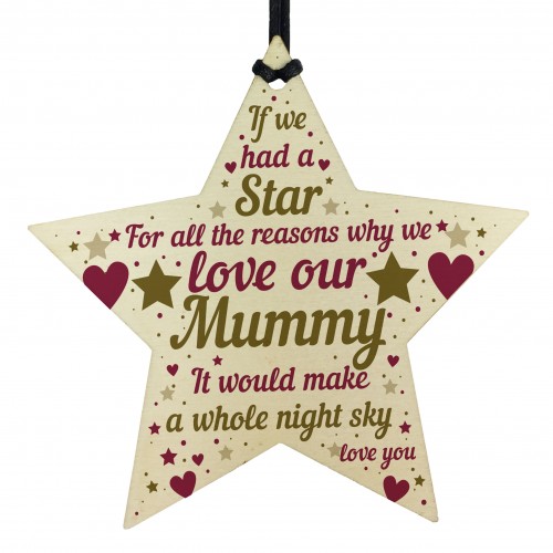 Mothers Day Gift Mothers Day Card Wooden Star Plaque Mummy Gifts