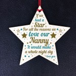 NANNY GIFTS Nanny Birthday Gift Wooden Star Plaque Mothers Day 