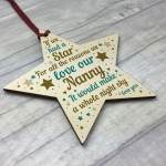 NANNY GIFTS Nanny Birthday Gift Wooden Star Plaque Mothers Day 