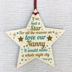 NANNY GIFTS Nanny Birthday Gift Wooden Star Plaque Mothers Day 