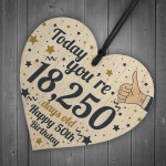 50th Birthday Present For Women Wooden Heart 50th Birthday Gift