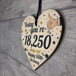 50th Birthday Present For Women Wooden Heart 50th Birthday Gift