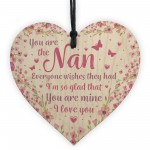Nan Nanny Grandma Gift Wooden Heart Sign Birthday Gift For Nan