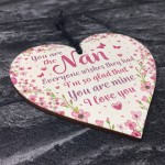 Nan Nanny Grandma Gift Wooden Heart Sign Birthday Gift For Nan