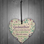 Godmother Thank You Gifts Wood Heart Christening Gift For Friend