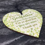 Godfather And Godmother Thank You Christening Gifts Wooden Heart