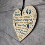 Baby's First 1st Birthday Gift For Baby Girl Boy Wooden Heart
