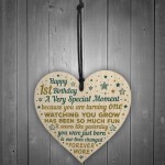 First 1st Birthday Gift Baby Boy Girl Handmade Wood Heart Gifts