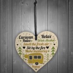 Caravan Rules Hanging Wooden Heart Plaque Caravan Accessories