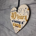 40th Birthday Gift For Friend Funny Novelty Wooden Heart Gift