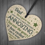 Funny Dad Daddy Gift From Daughter Son Novelty Wood Heart