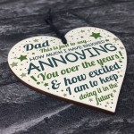 Funny Dad Daddy Gift From Daughter Son Novelty Wood Heart