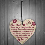 Dear MumMothers Day Birthday Gift For Mum Wooden Heart