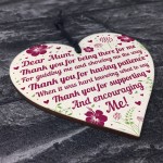 Dear MumMothers Day Birthday Gift For Mum Wooden Heart