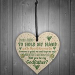 Will You Be My Godfather Gift For Friend Brother Wooden Heart