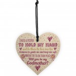 Will You Be My Godmother Gift For Friend Wood Heart Godparent