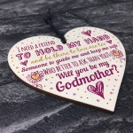 Will You Be My Godmother Gift For Friend Wood Heart Godparent