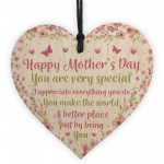 Mothers Day Gifts For Mum Mummy Wooden Heart Plaque Gifts