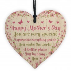 Mothers Day Gifts For Mum Mummy Wooden Heart Plaque Gifts
