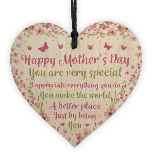 Mothers Day Gifts For Mum Mummy Wooden Heart Plaque Gifts