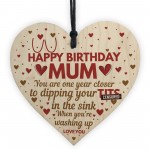 Funny Mum Birthday Gifts From Daughter Son Wooden Heart Gift