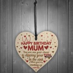 Funny Mum Birthday Gifts From Daughter Son Wooden Heart Gift