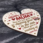 Funny Mum Birthday Gifts From Daughter Son Wooden Heart Gift