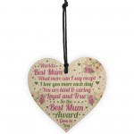 Mum Award Mothers Day Gifts Wood Heart Mum Mummy Gifts