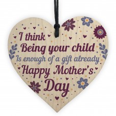Mothers Day Funny Gifts Wooden Heart Sign Present