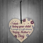 Mothers Day Funny Gifts Wooden Heart Sign Present
