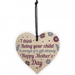Mothers Day Funny Gifts Wooden Heart Sign Present