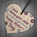 Mothers Day Funny Gifts Wooden Heart Sign Present