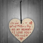 First Mothers Day Wood Heart Gift Mum Mummy To Be Gifts