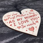 First Mothers Day Wood Heart Gift Mum Mummy To Be Gifts