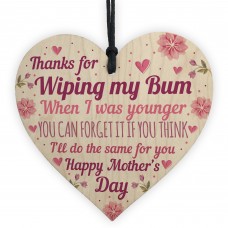 Novelty Mothers Day Gift From Daughter Son Funny Wood Heart