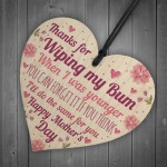Novelty Mothers Day Gift From Daughter Son Funny Wood Heart