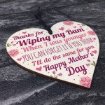 Novelty Mothers Day Gift From Daughter Son Funny Wood Heart