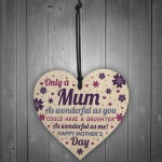 Mothers Day Gift From Daughter Wood Heart Mother Daughter