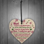 HAPPY MOTHERS DAY CARD Mothers Day Gift Wood Heart Thank You