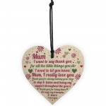 HAPPY MOTHERS DAY CARD Mothers Day Gift Wood Heart Thank You