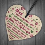 HAPPY MOTHERS DAY CARD Mothers Day Gift Wood Heart Thank You