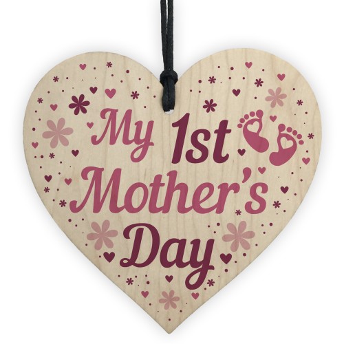 First 1st Mothers Day Mummy To Be Baby Gift Wood Heart 