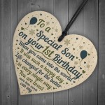 1st Birthday Baby Boy Wooden Heart Plaque Gift For Son