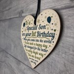 1st Birthday Baby Boy Wooden Heart Plaque Gift For Son