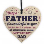 Dad Birthday Gifts From Daughter Wooden Heart Funny Gift