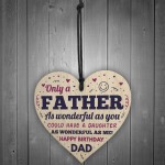 Dad Birthday Gifts From Daughter Wooden Heart Funny Gift