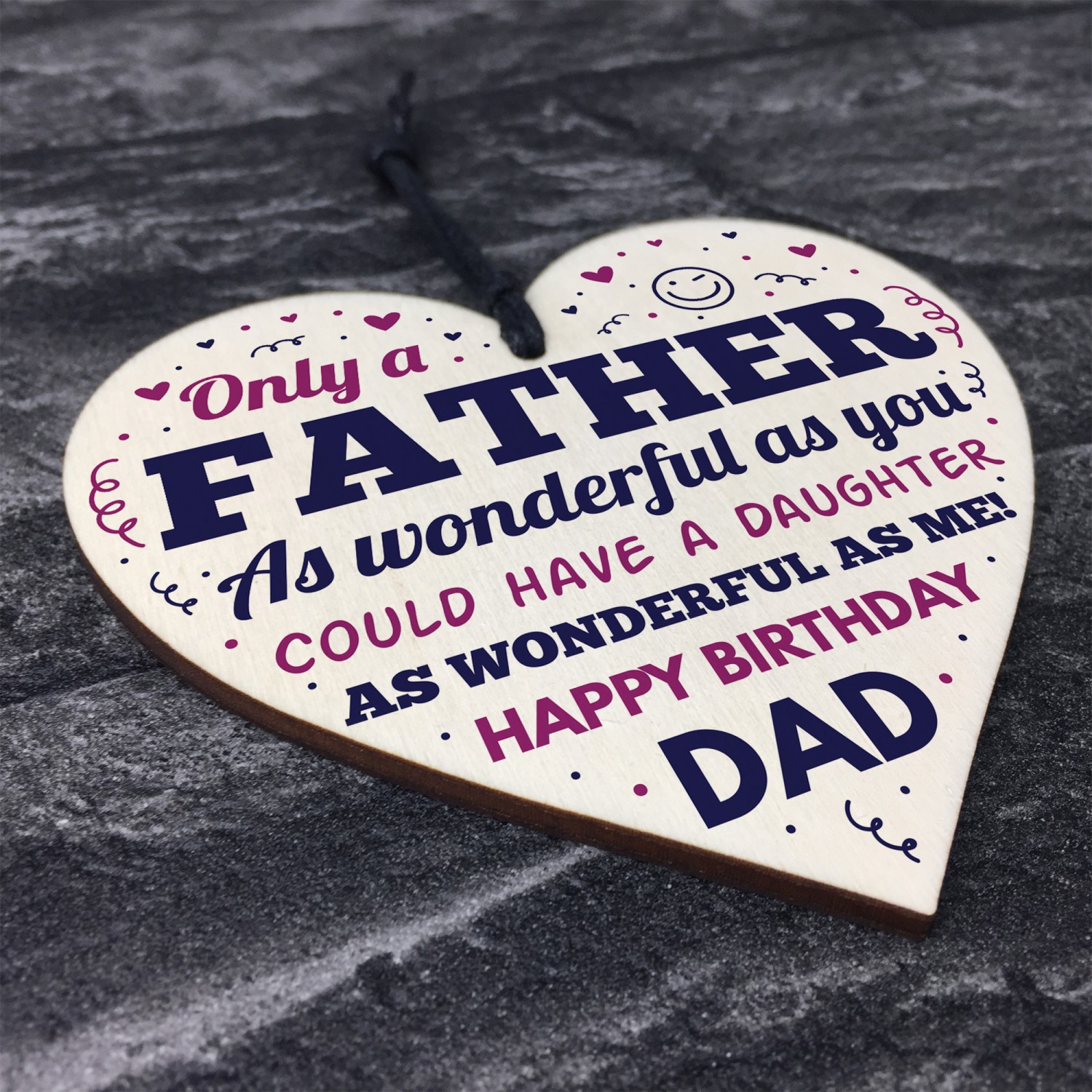 Dad Birthday Gifts From Daughter Wooden Heart Funny Gift